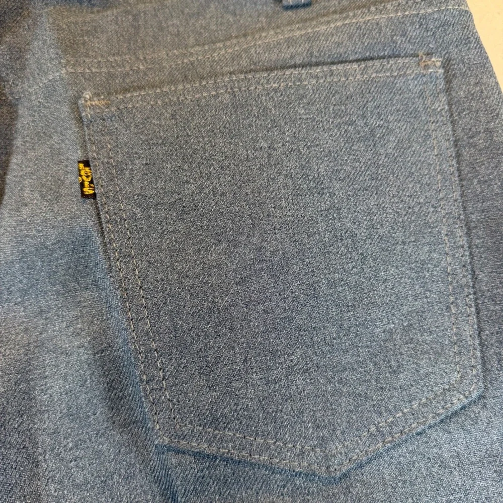 Vintage Levis Action Slacks Mens 38x29 Blue Dacron Polyester Made in USA 80s 90s